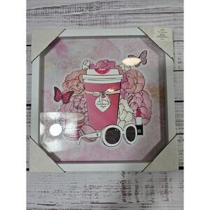 Stupell Pink Glam Coffee $ Accessories Wall Plaque Art Design